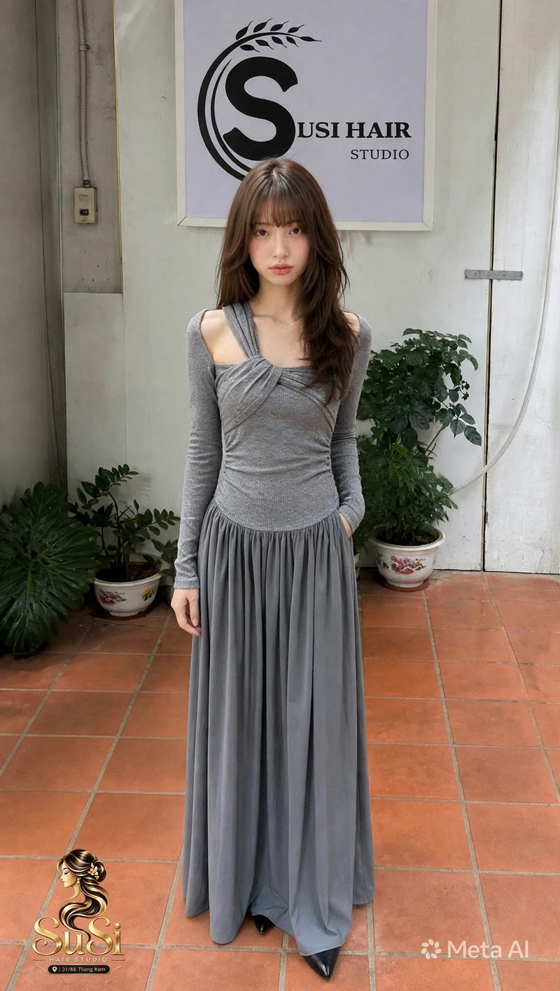 Váy dài Váy body Đầm maxi dáng dài thu đông Váy liền dài tay váy dài…