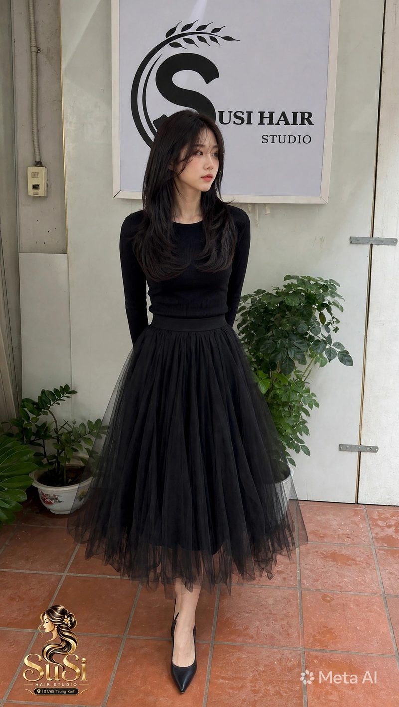 Váy lưới midi cho phụ nữ
