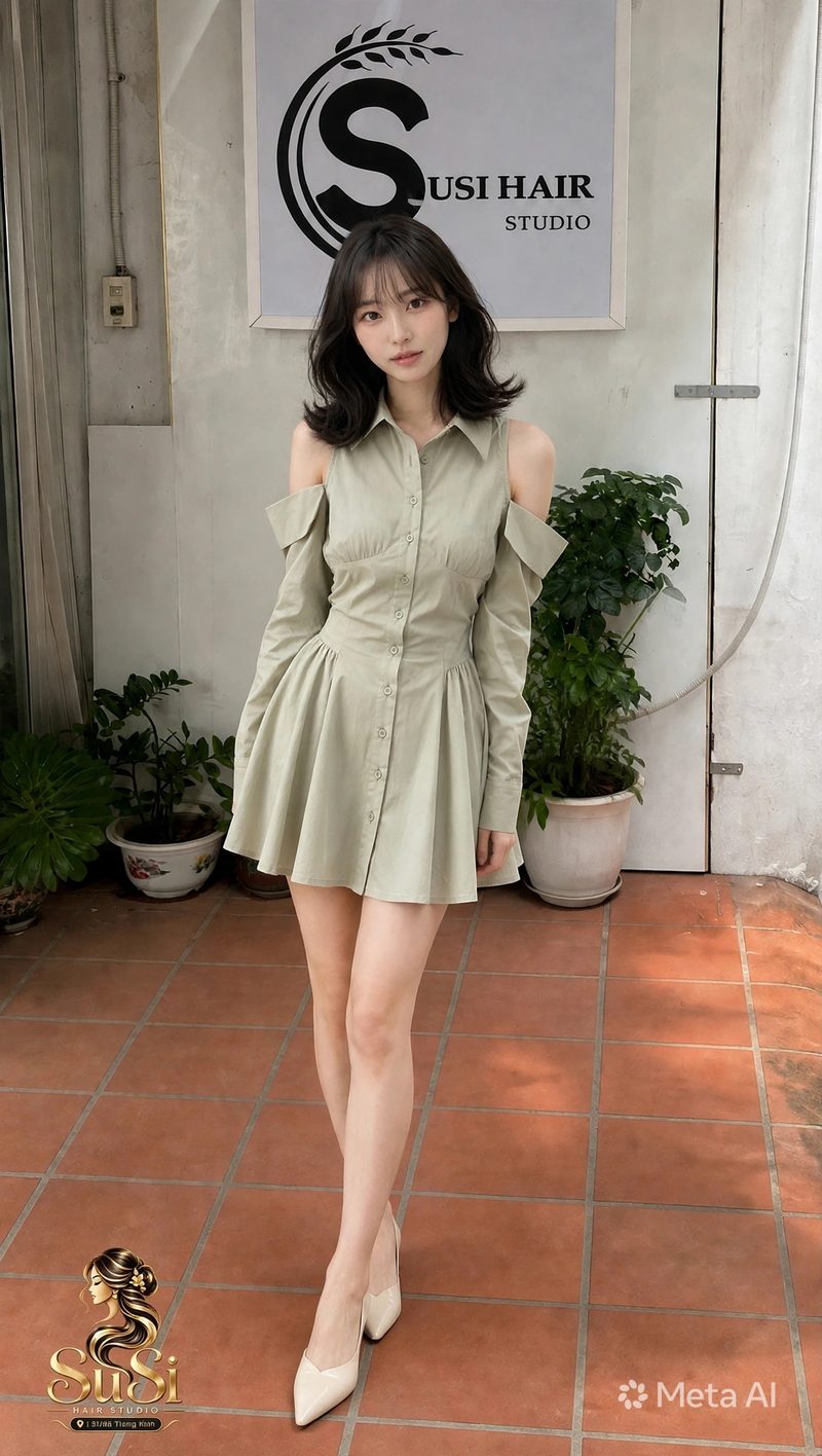 Váy Liền Hai Mảnh Giả Váy Liền Thu Đông Váy Sơ Mi Váy Hai Dây Trễ Vai…