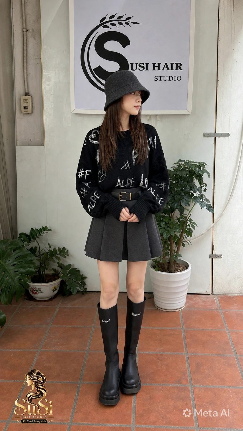 Phong Cách Preppy Cô Gái Nóng Váy Len Xếp Ly Tính Khí Váy Cao Cấp Thu…