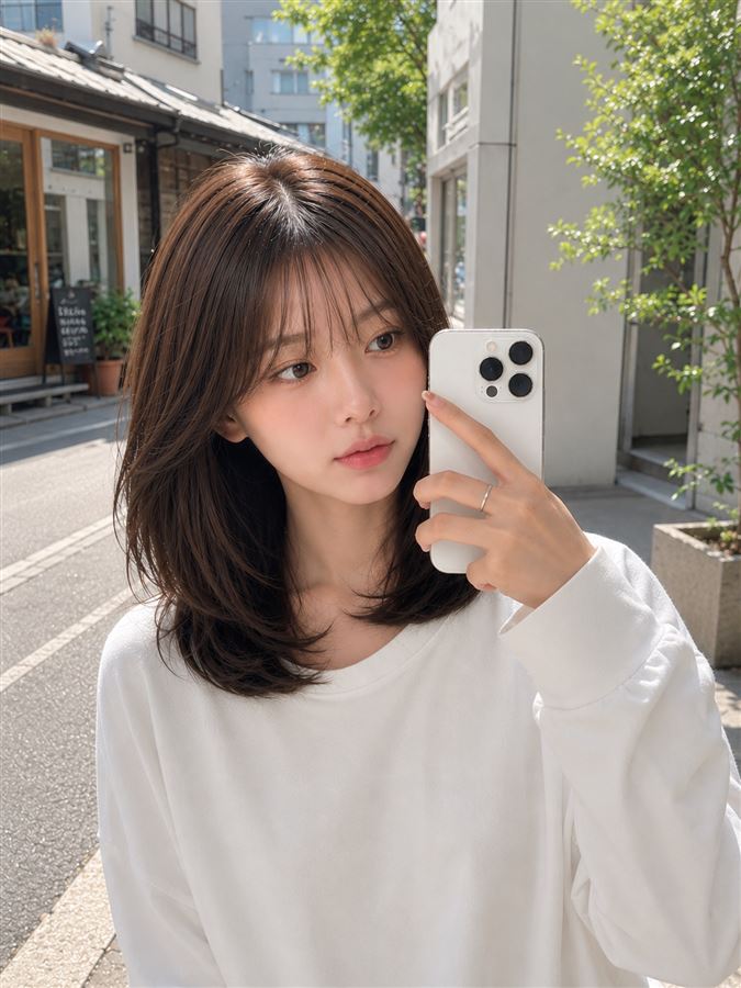 Layer ngang vai mái lệch